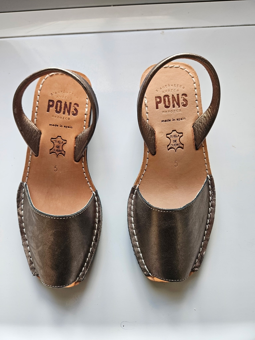 Metallic Bronze Leather Women's Avarca Sandals